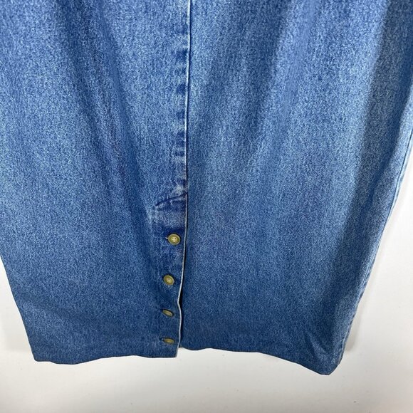 Y2K‎ Vtg 90s BRITISH KHAKI ROBERT LIGHTON Long Pencil Blue Denim Jean Skirt Sz 8 - Picture 6 of 8